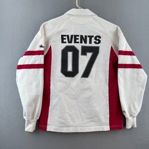 England Rugby Shirt Mens Small White Heavy Cotton Barbarian Long Sleeve Jersey